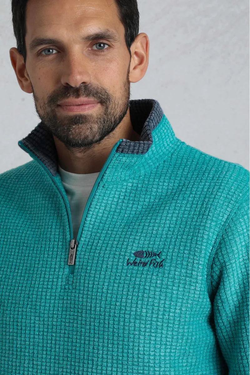 Weirdfish Newark Fleece Mens in Viridis-1