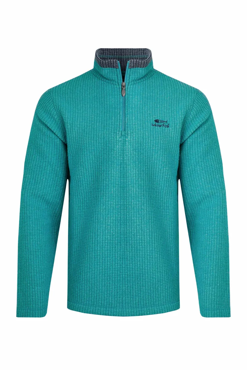 Weirdfish Newark Fleece Mens in Viridis-2