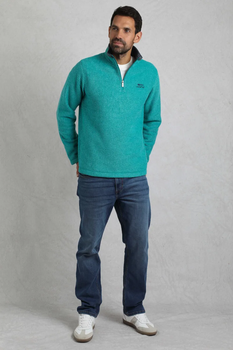 Weirdfish Newark Fleece Mens in Viridis-5