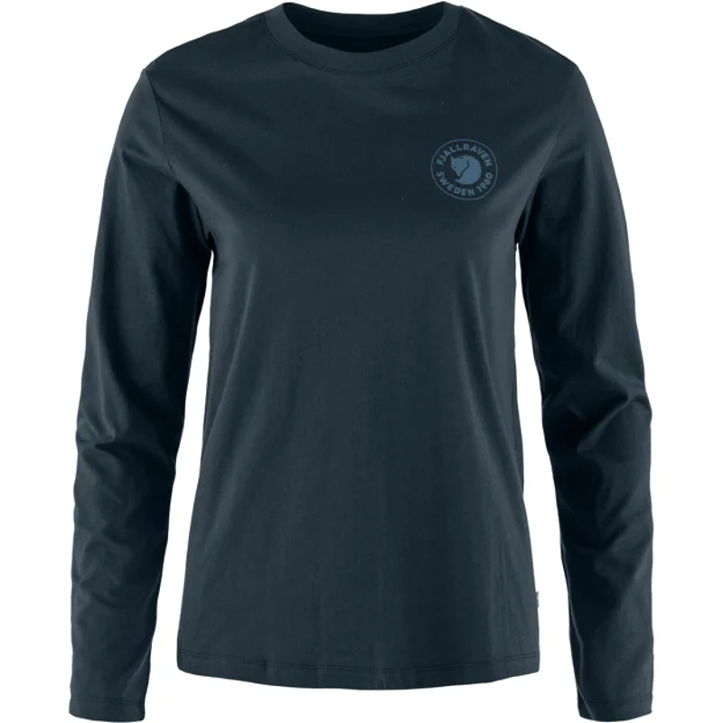 Fjallraven 1960 Logo T-shirt Long Sleeved Womens in Dark Navy