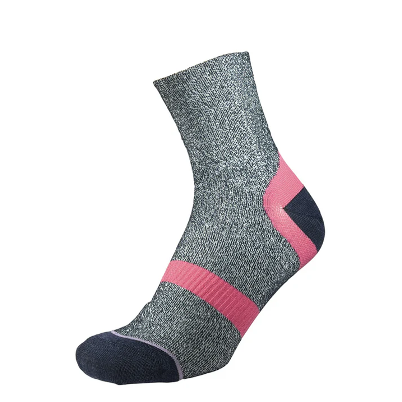1000 Miles Approach Double Layer Repreve Socks Ladies in Navy Mauve
