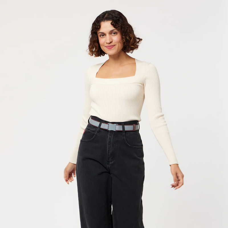 Arcade Carto Slim Stretch Belt in Cloud/Burgundy-5