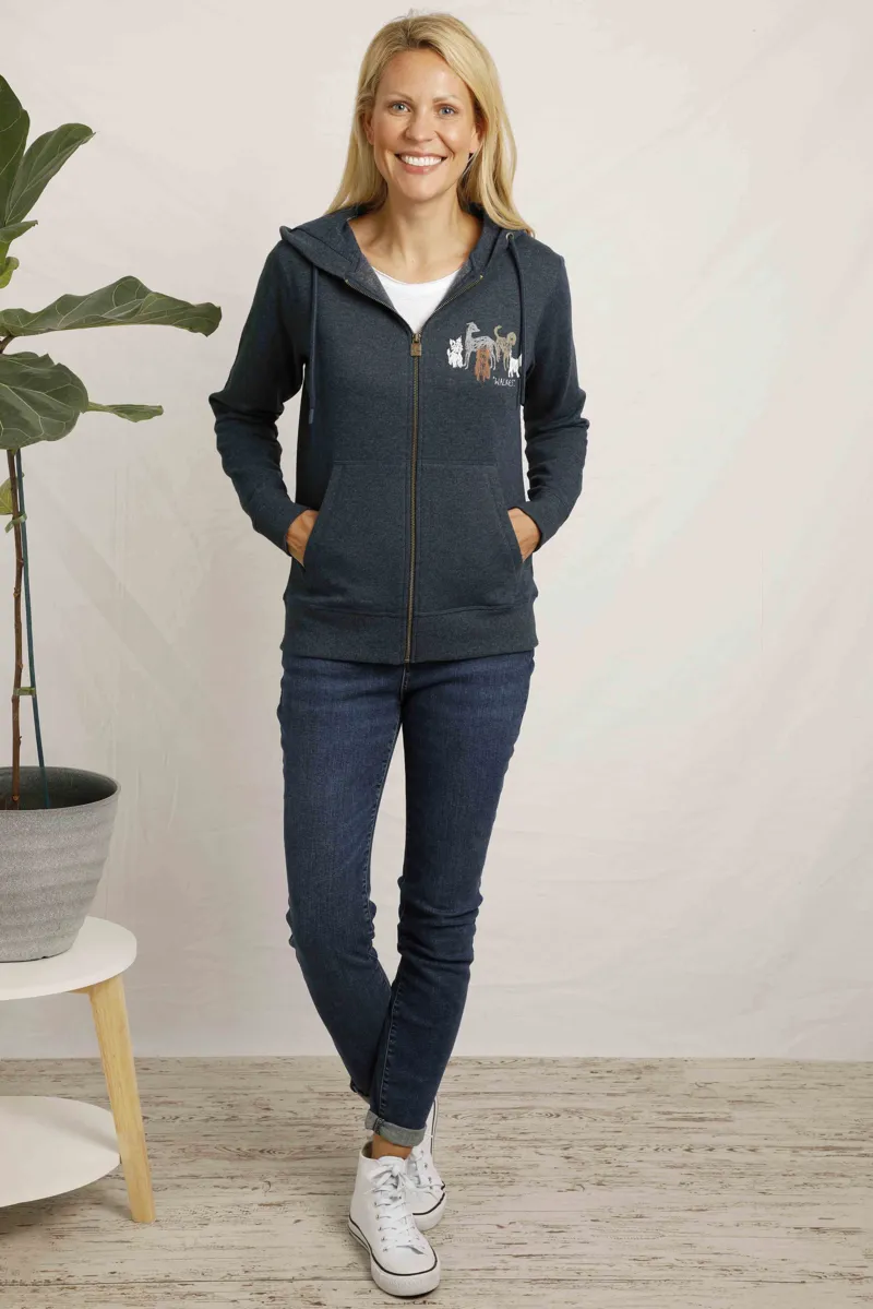 Weirdfish Franchises Hoody Womens in Navy-3