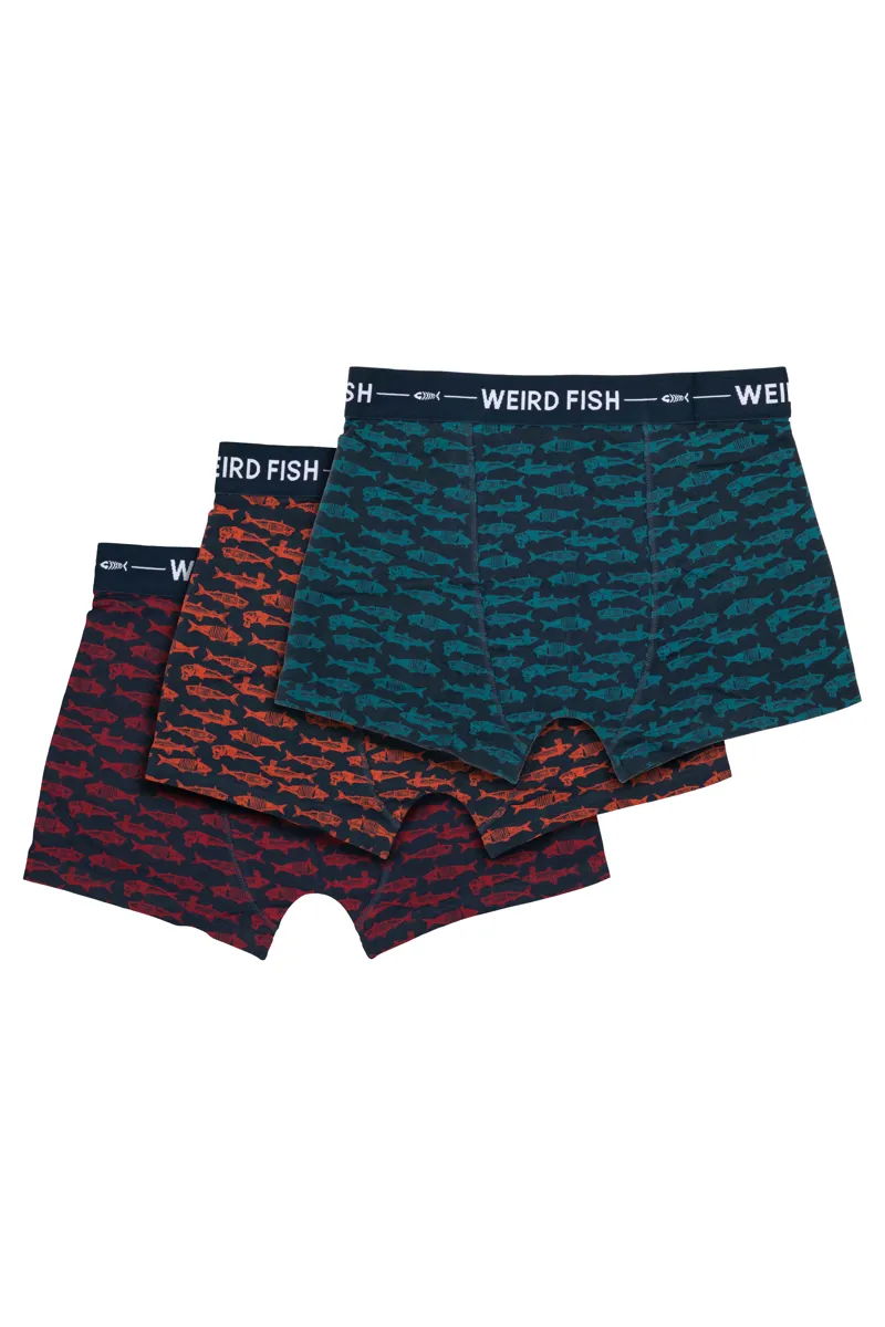 Weirdfish Ashridge Boxer Shorts 3pk Mens in Navy
