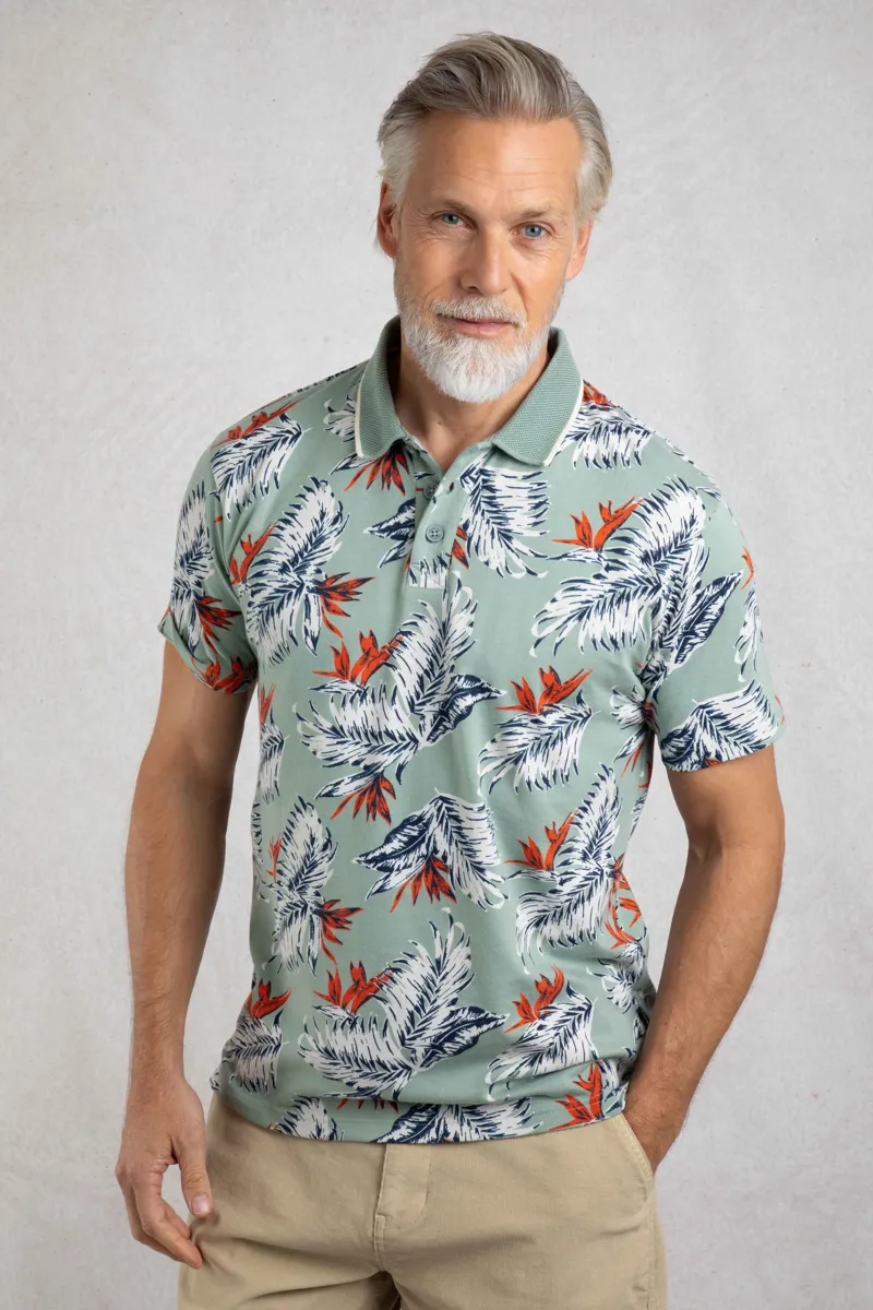 Weirdfish Sarat Polo Shirt Mens in Mineral Blue