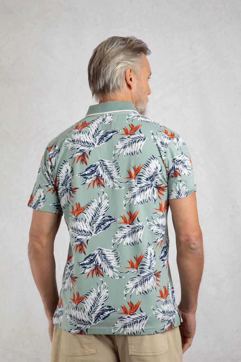 Weirdfish Sarat Polo Shirt Mens in Mineral Blue-2