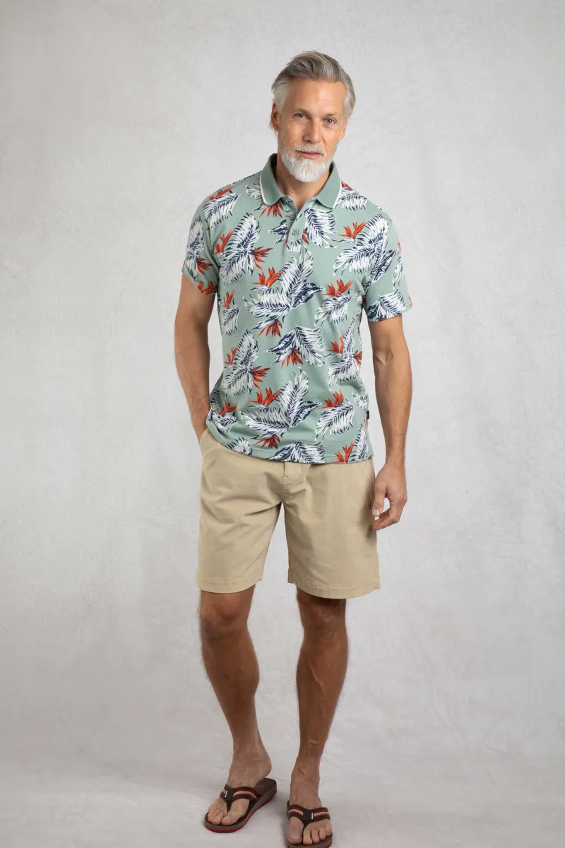 Weirdfish Sarat Polo Shirt Mens in Mineral Blue-3