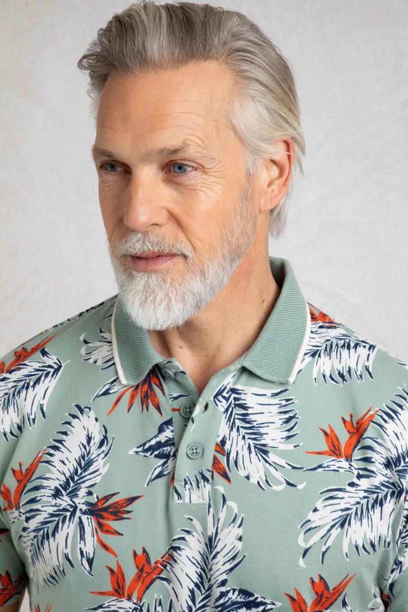 Weirdfish Sarat Polo Shirt Mens in Mineral Blue-4