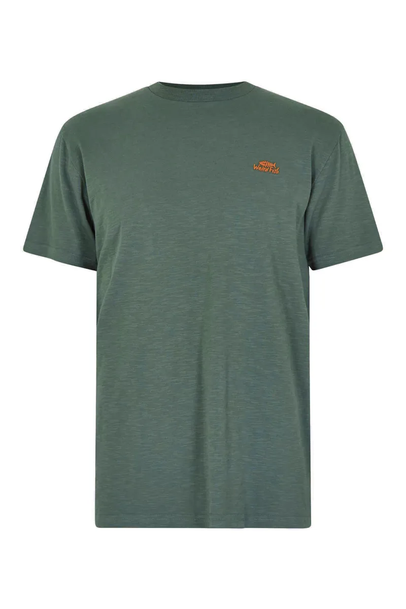 Weirdfish Fished T-Shirt Mens in Dusky Green-2