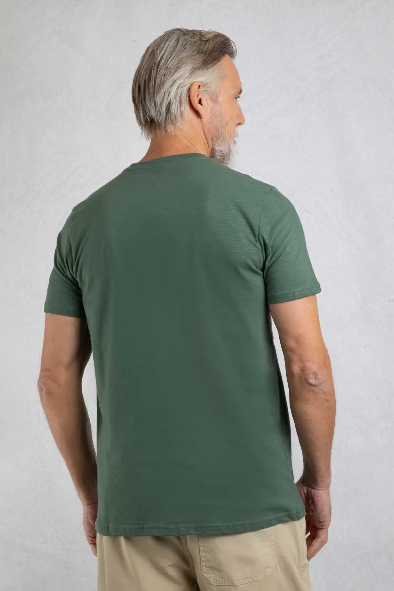 Weirdfish Fished T-Shirt Mens in Dusky Green-3
