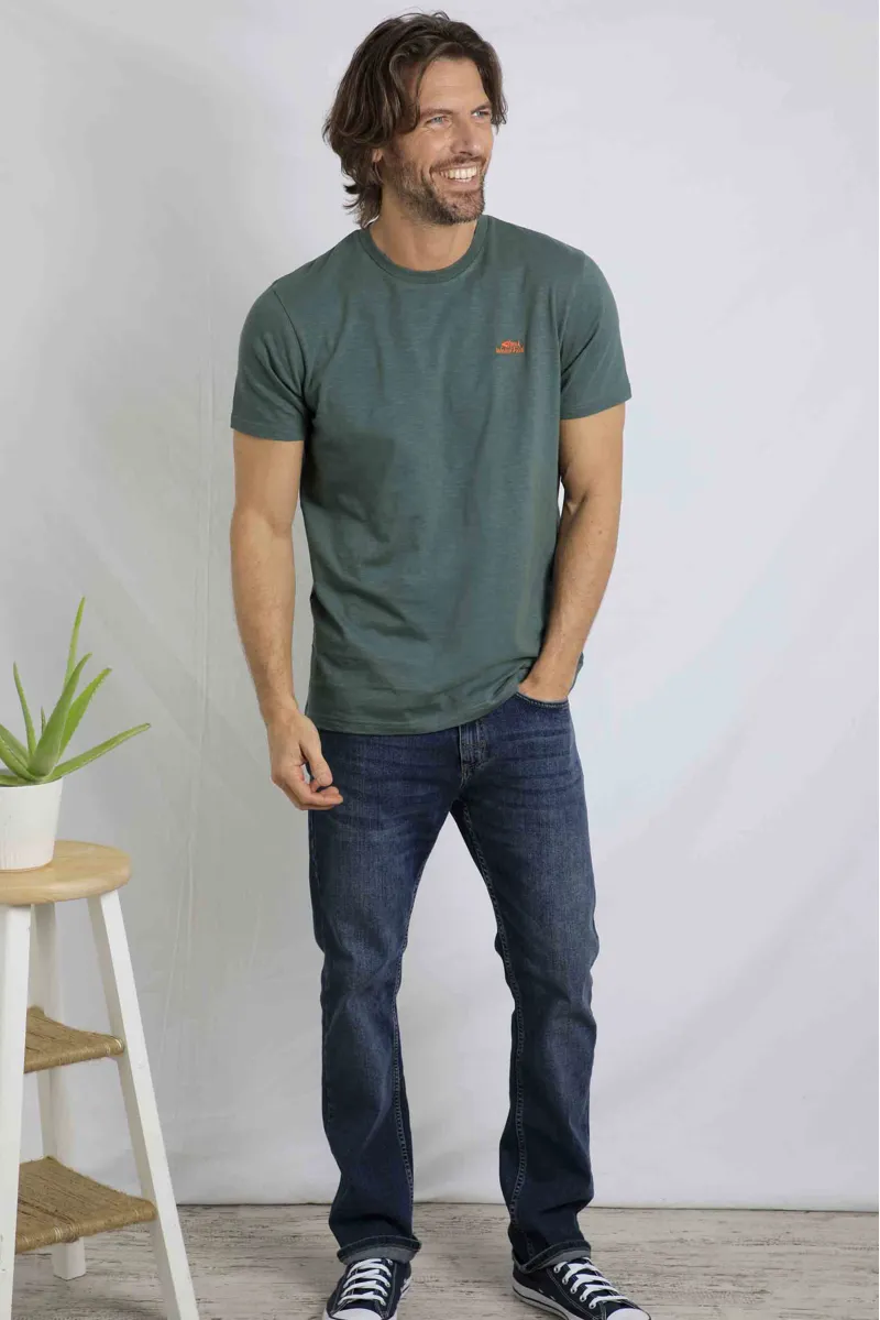 Weirdfish Fished T-Shirt Mens in Dusky Green-6