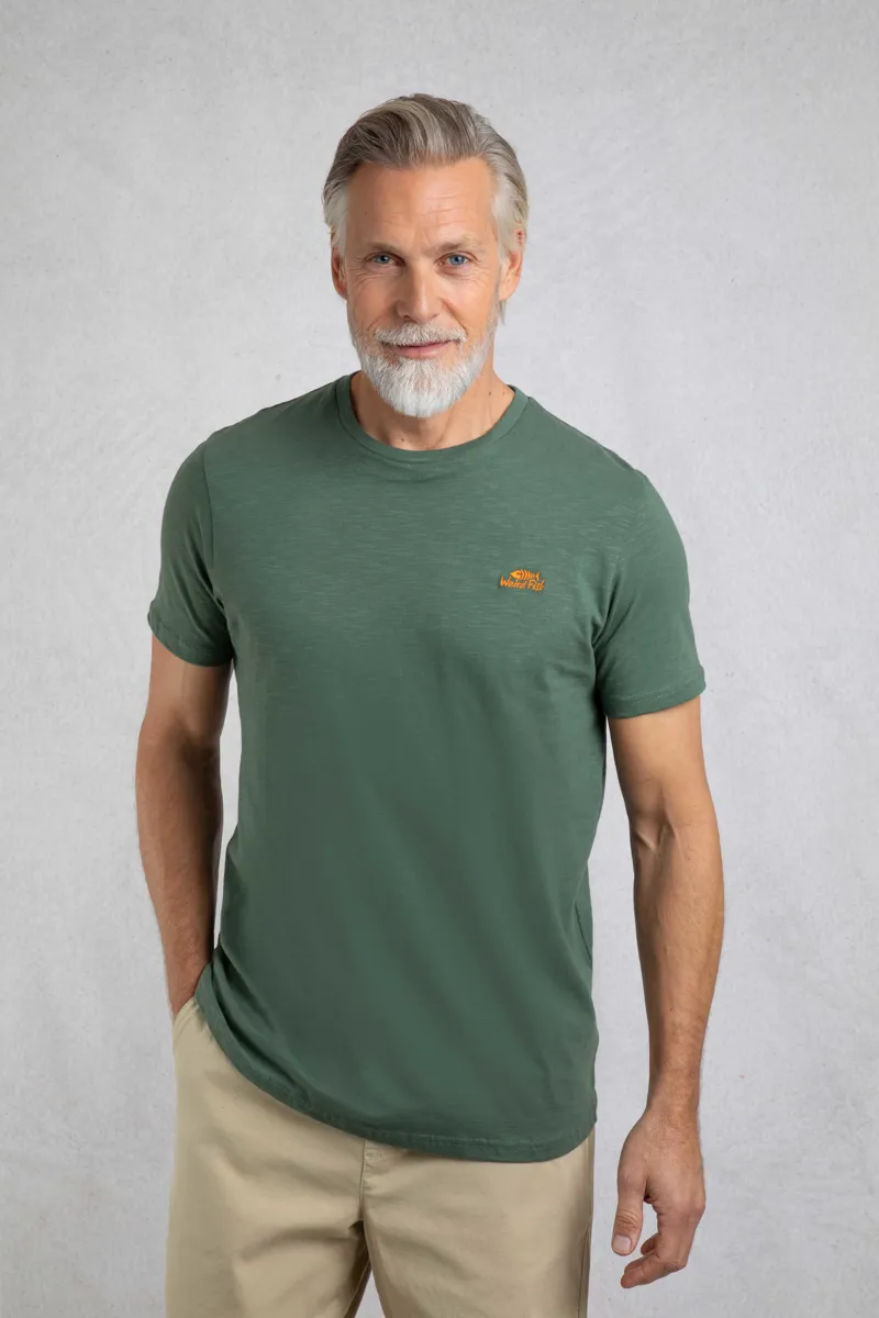 Weirdfish Fished T-Shirt Mens in Dusky Green-5