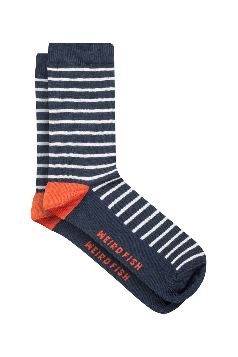 Weirdfish Parade Patterned Socks 3pk Womens in Rust Leaves-3