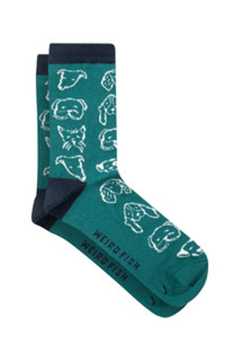 Weirdfish Parade Patterned Socks 3pk Womens in Deep Teal-3