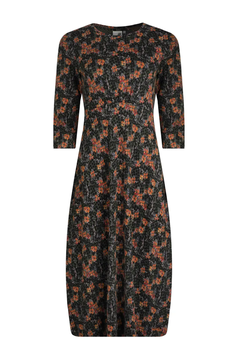 Weirdfish Felicity Dress Womens in Fir Green-2