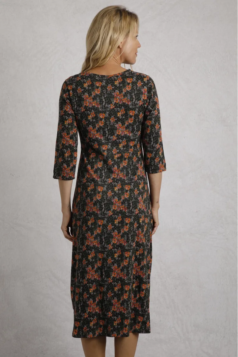 Weirdfish Felicity Dress Womens in Fir Green-3