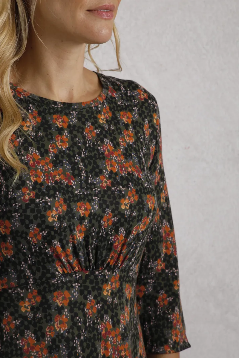 Weirdfish Felicity Dress Womens in Fir Green-4