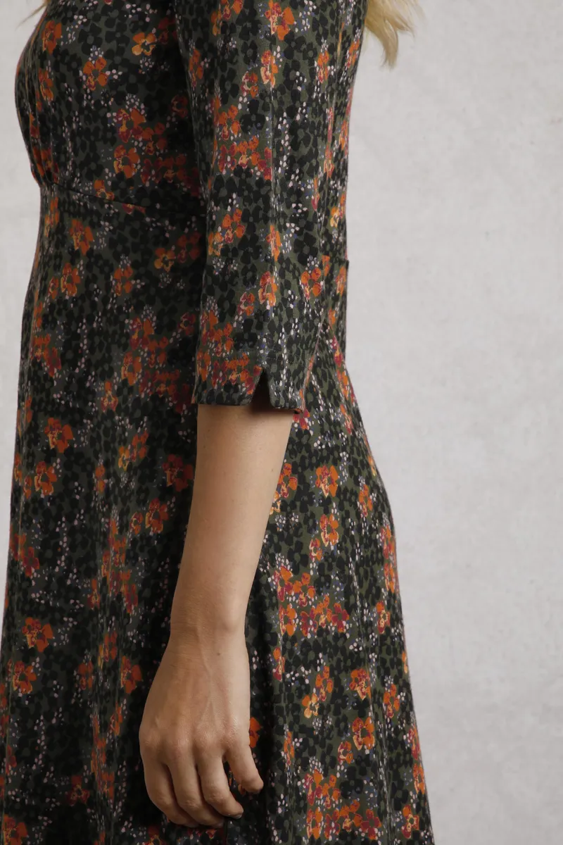 Weirdfish Felicity Dress Womens in Fir Green-6