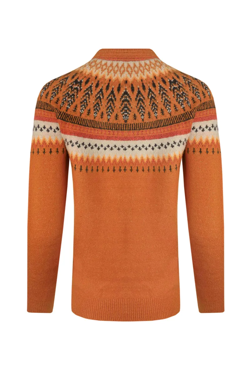 Weirdfish Lowell Fairisle Jumper Womens in Brick Orange-5
