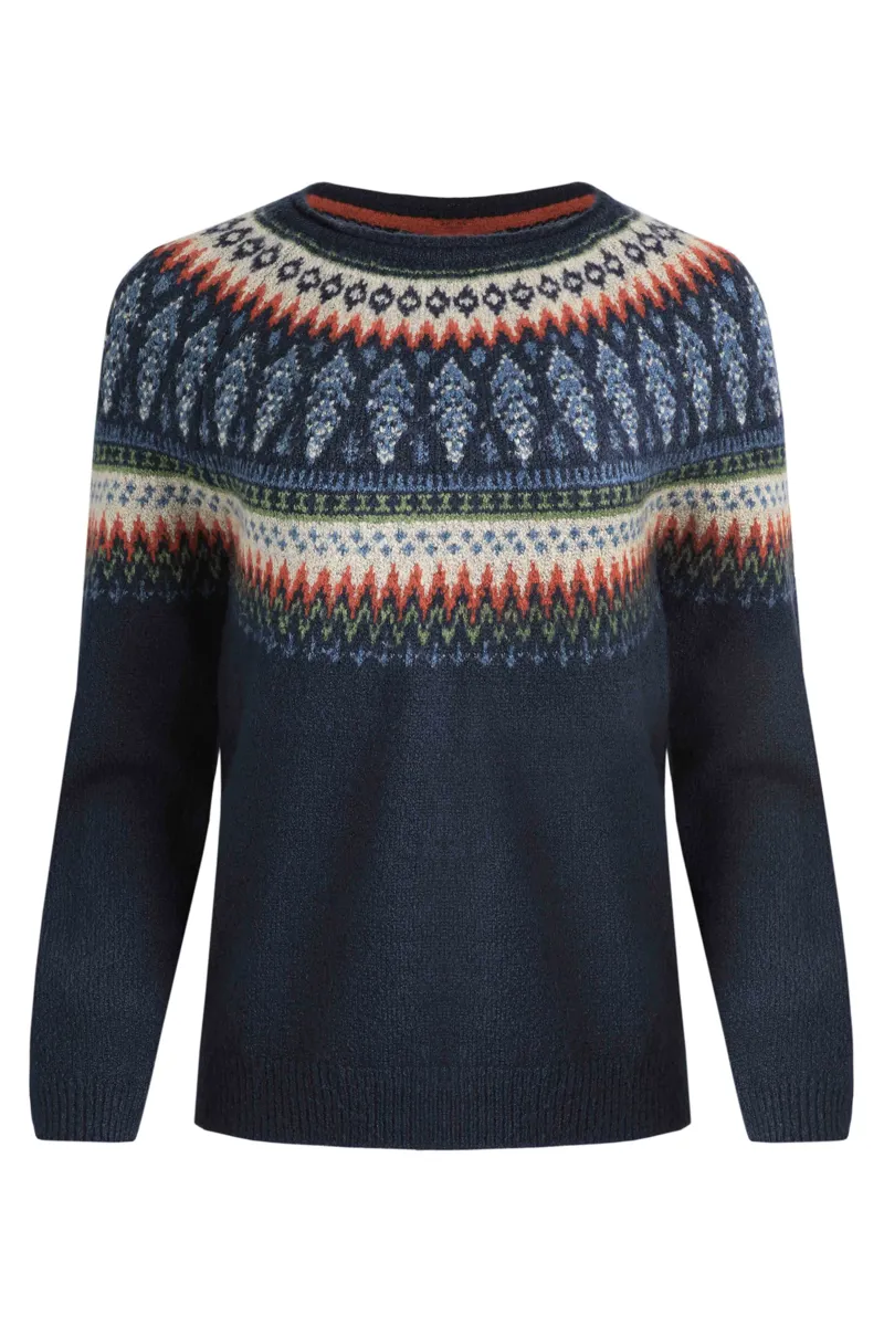 Weirdfish Lowell Fairisle Jumper Women in Navy-2