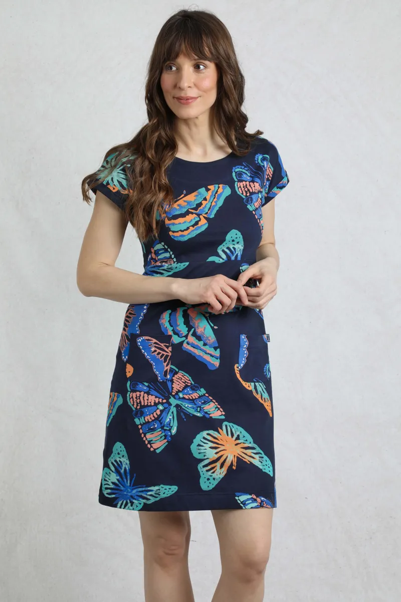 Weirdfish Tallahassee Dress Womens in Dark Blue