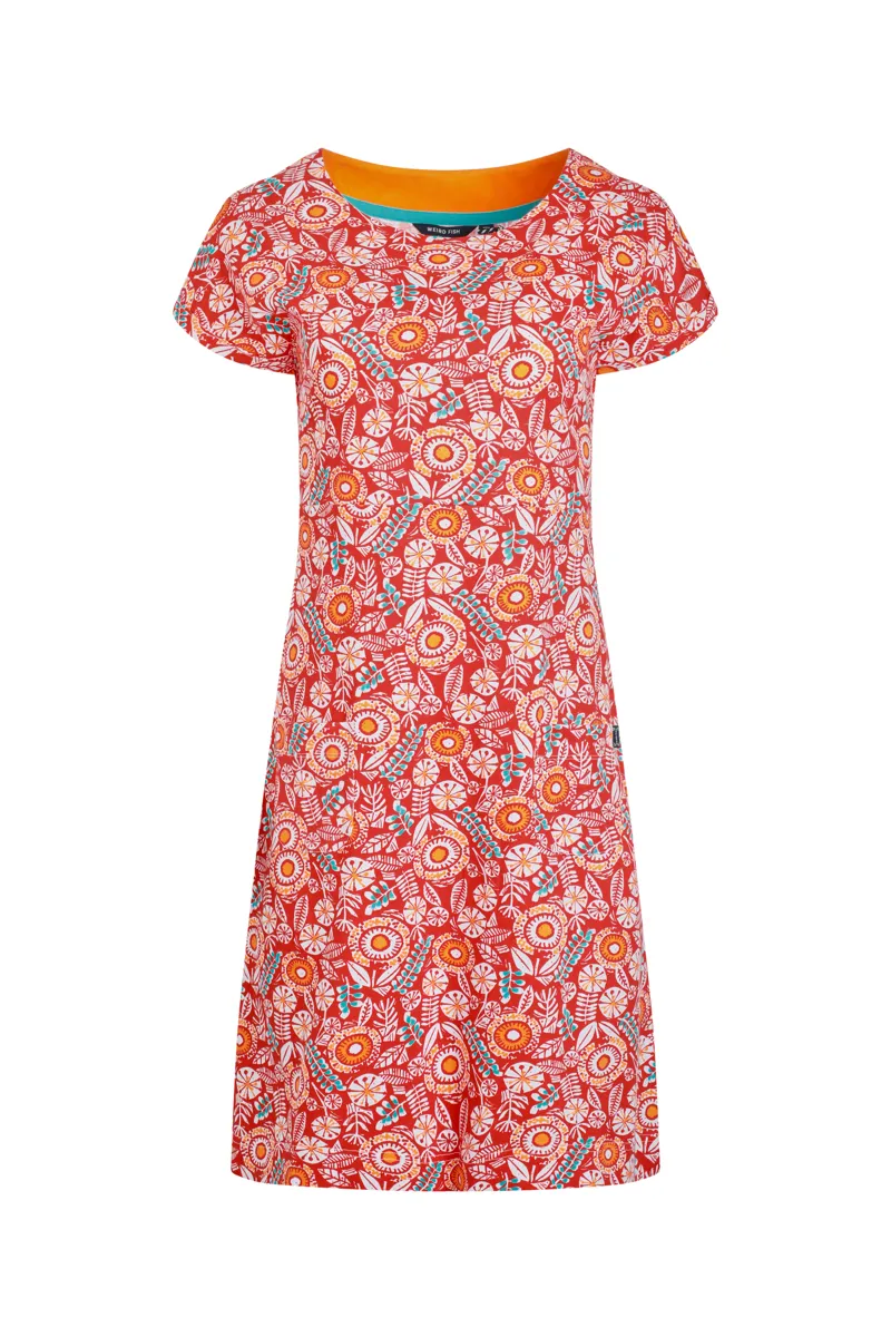 Weirdfish Tallahassee Dress Womens in Tango Red-1