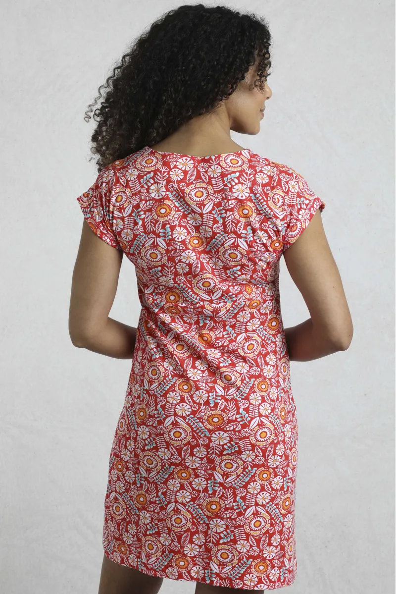 Weirdfish Tallahassee Dress Womens in Tango Red-2