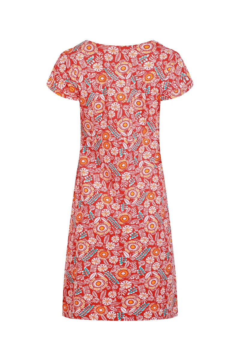 Weirdfish Tallahassee Dress Womens in Tango Red-5