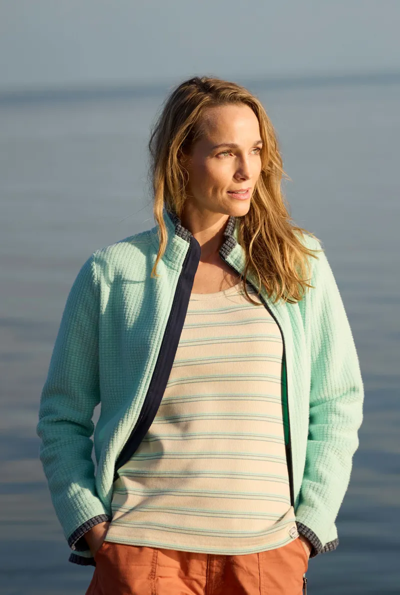 Weirdfish Luna Top Womens in Mineral Blue