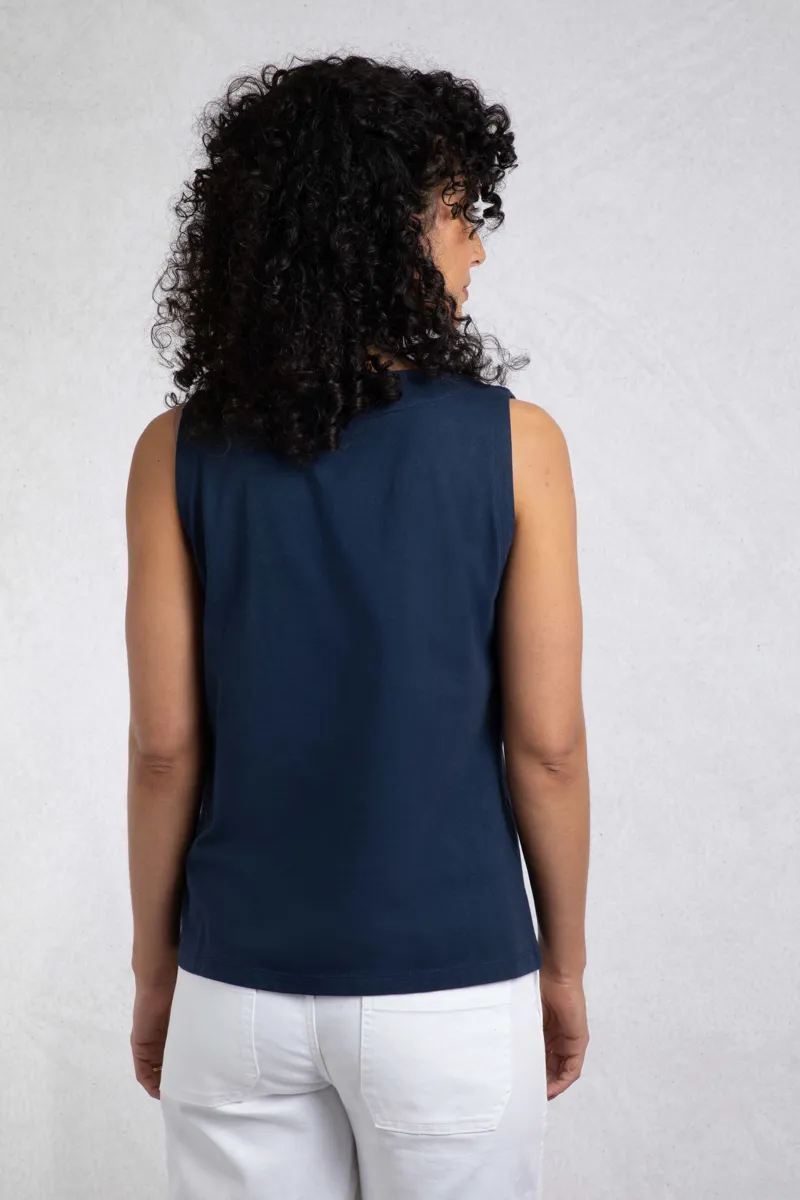 Weirdfish Tirtha Top Womens in Navy-3