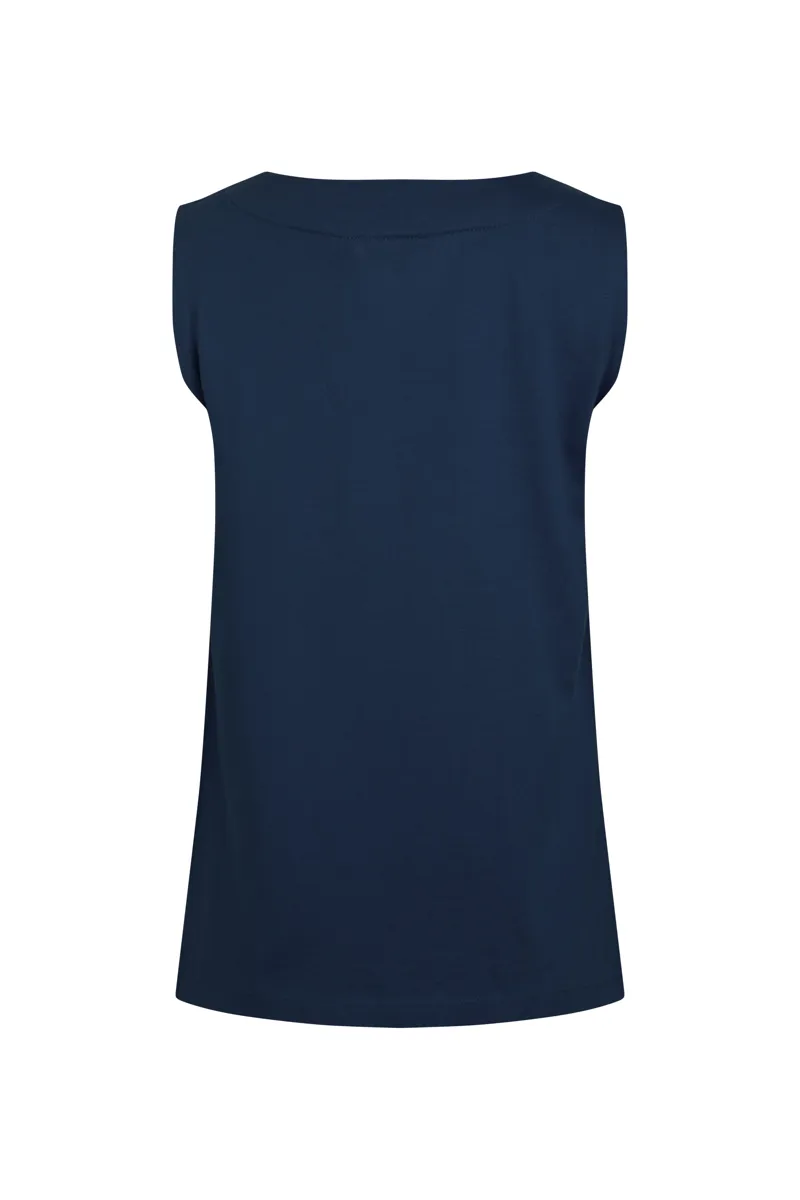 Weirdfish Tirtha Top Womens in Navy-6