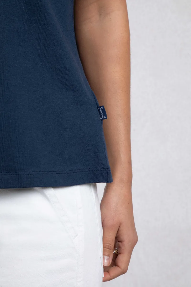 Weirdfish Tirtha Top Womens in Navy-7