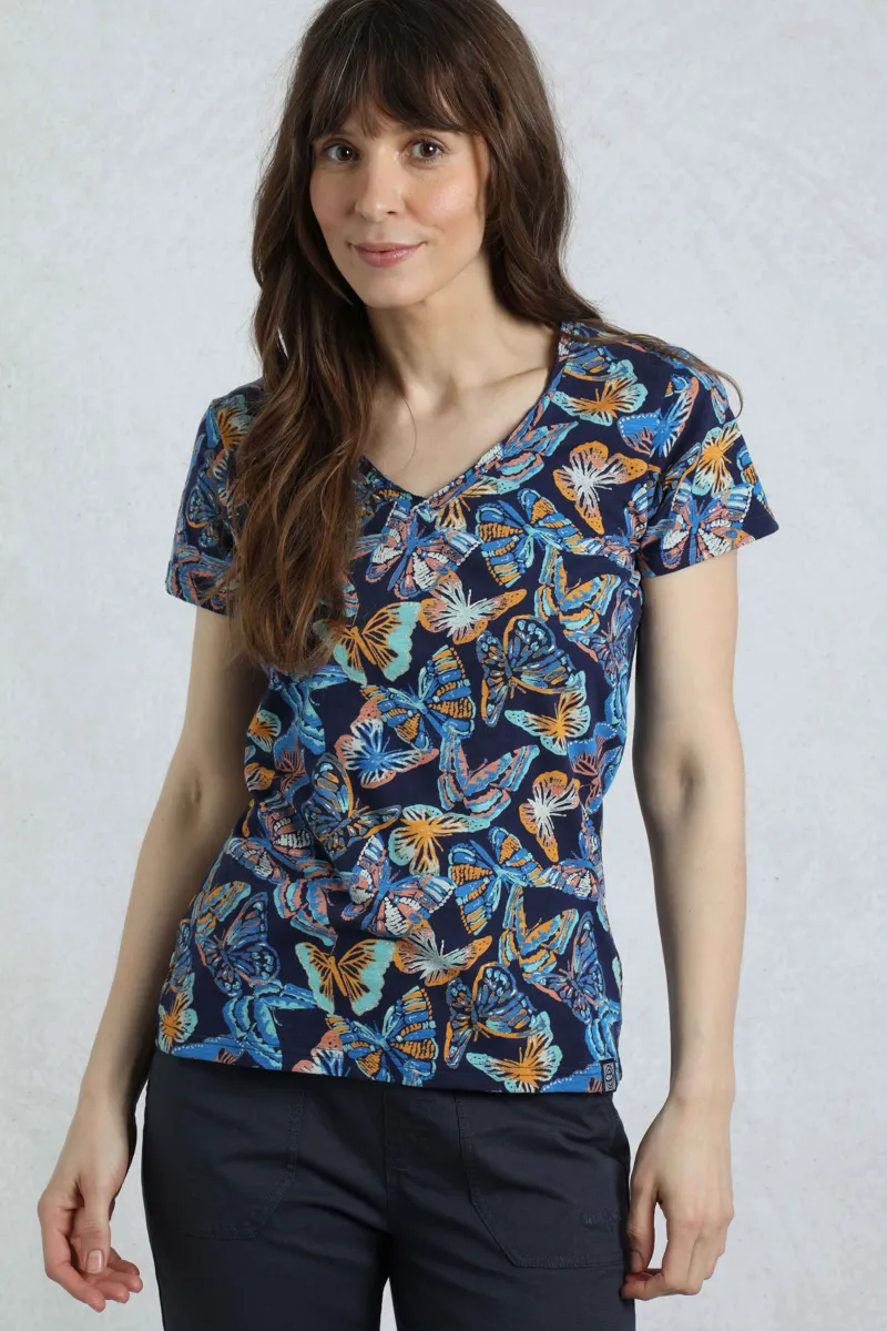 Wierdfish Merica T-Shirt Womens in Dark Blue