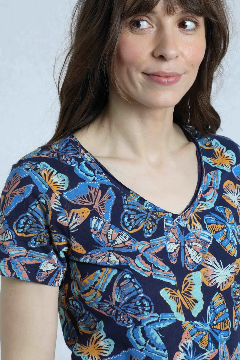 Wierdfish Merica T-Shirt Womens in Dark Blue-3