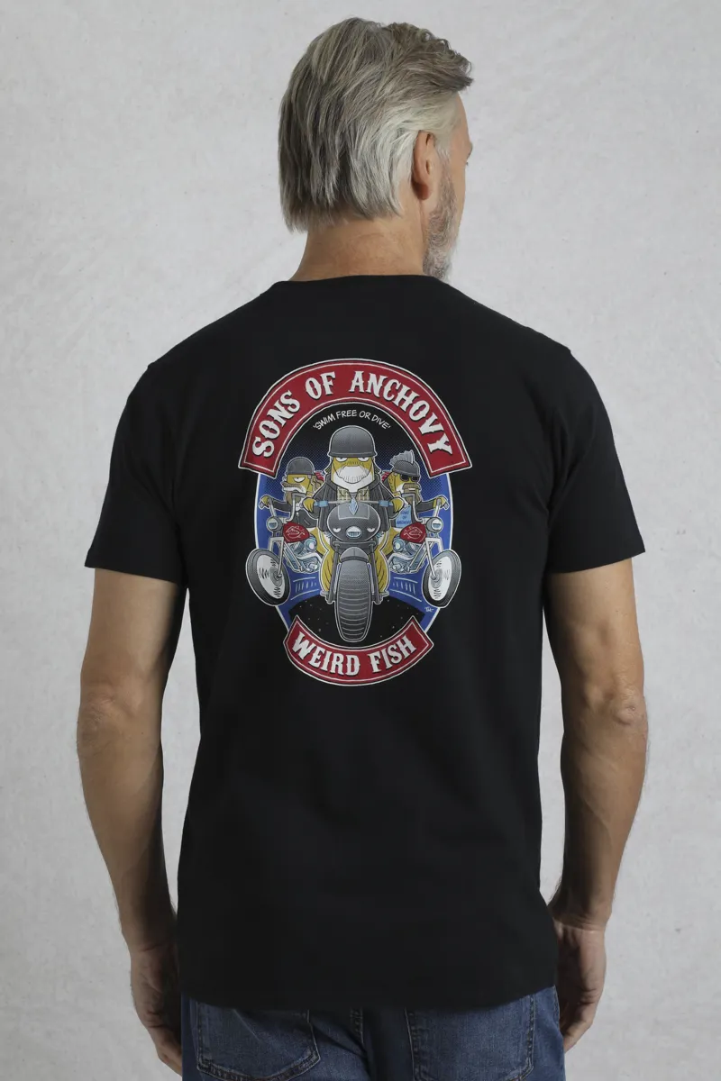 Weirdfish Sons of Anchovy T-Shirt Mens in Black