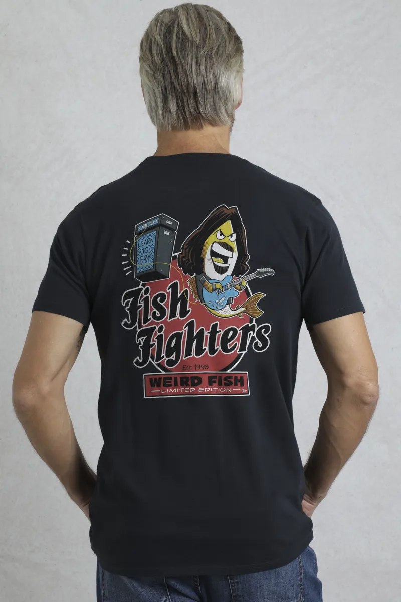 Weirdfish Fish Fighters T-shirt Mens in Navy-3