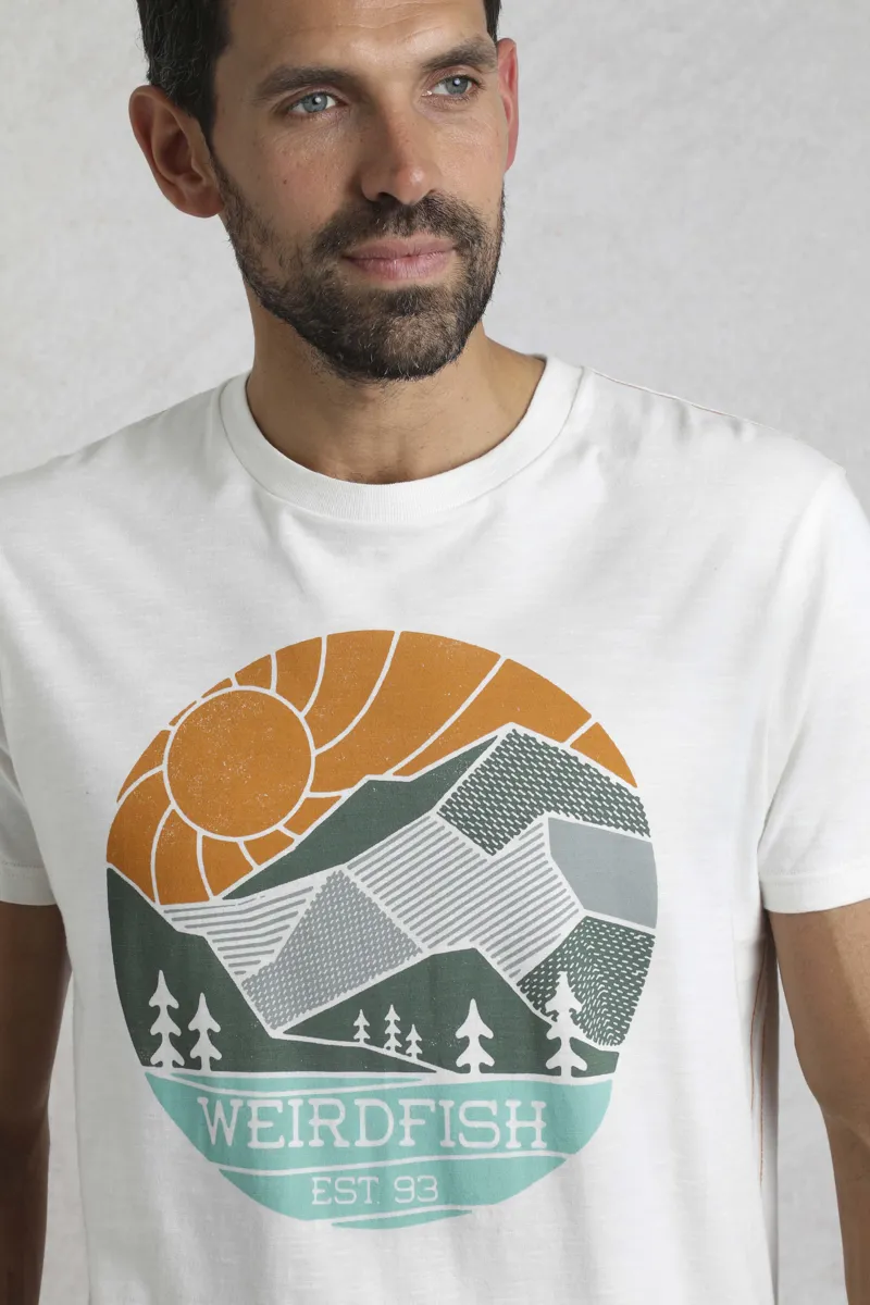 Weirdfish Foothills T-Shirt Mens in Dusty White