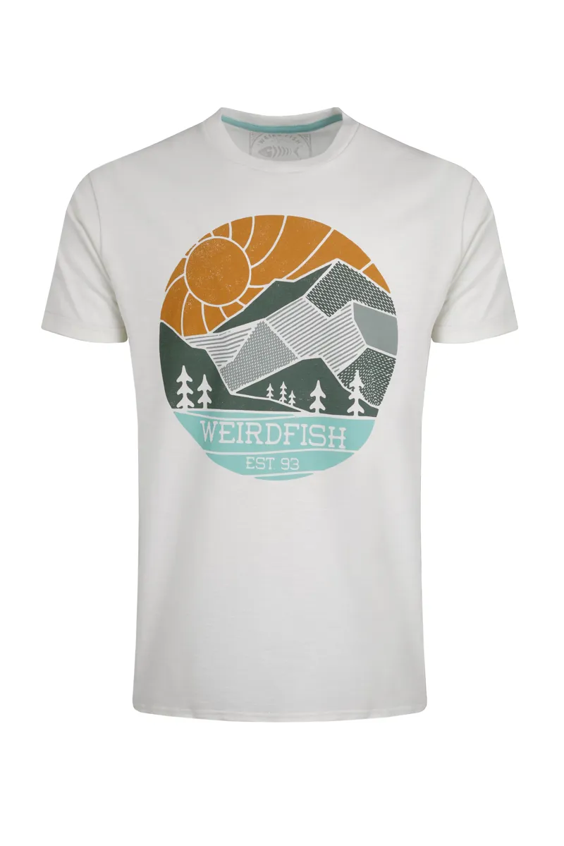 Weirdfish Foothills T-Shirt Mens in Dusty White-1