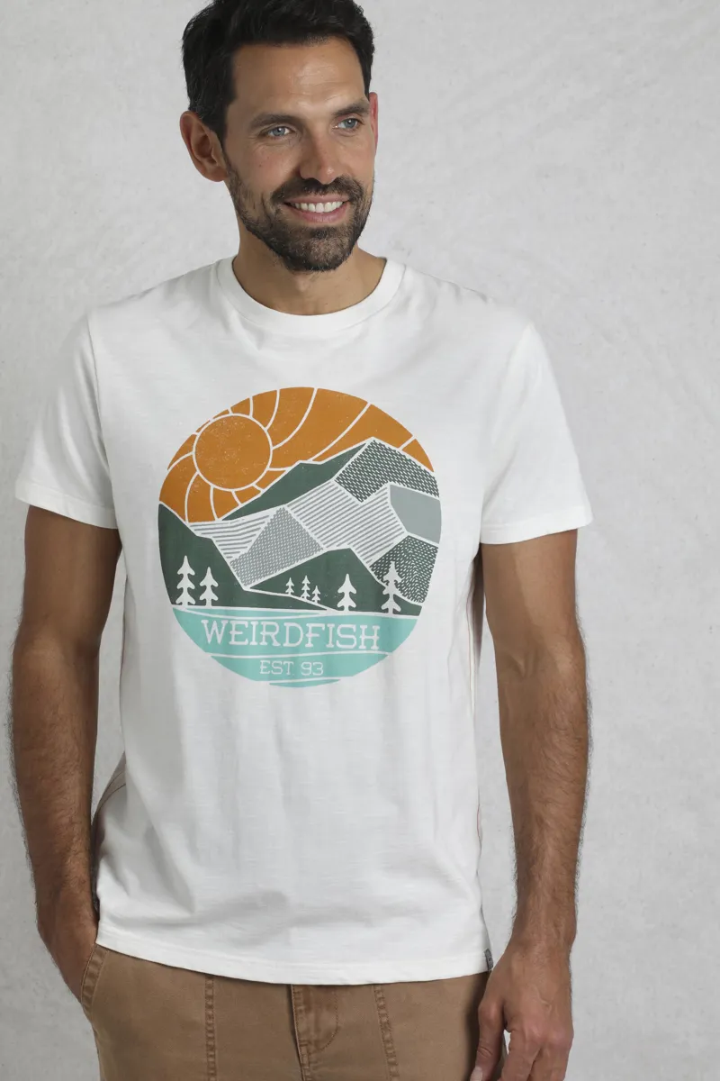 Weirdfish Foothills T-Shirt Mens in Dusty White-2