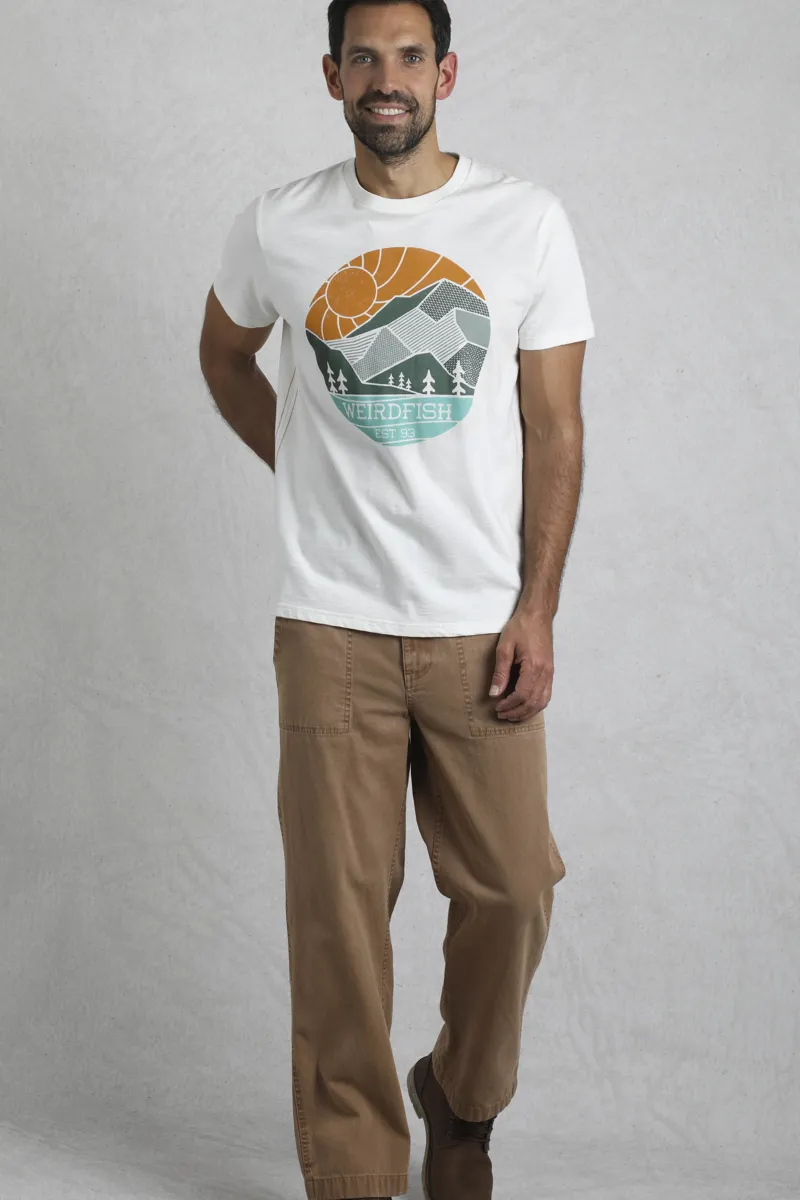 Weirdfish Foothills T-Shirt Mens in Dusty White-3