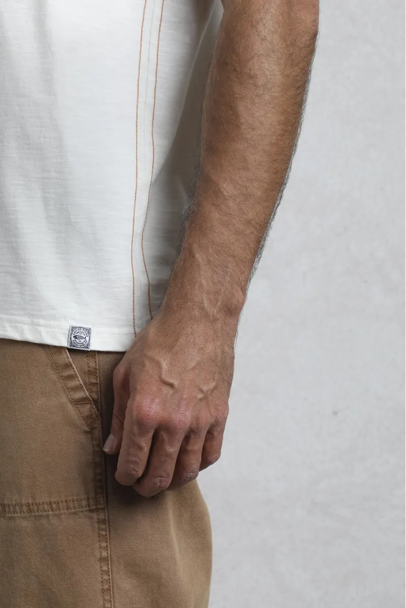 Weirdfish Foothills T-Shirt Mens in Dusty White-5