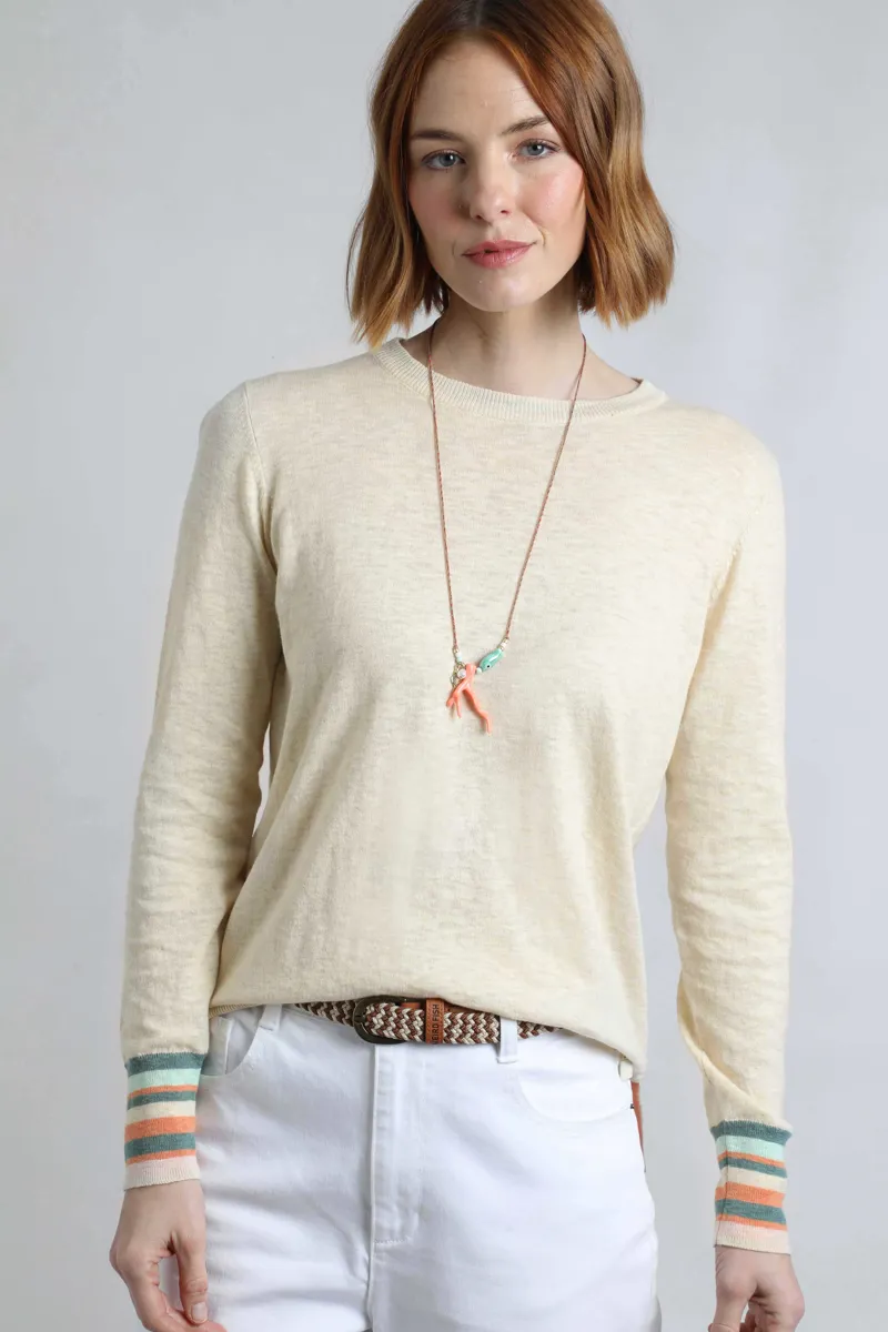 Weirdfish Kinga Jumper Womens in Light Cream