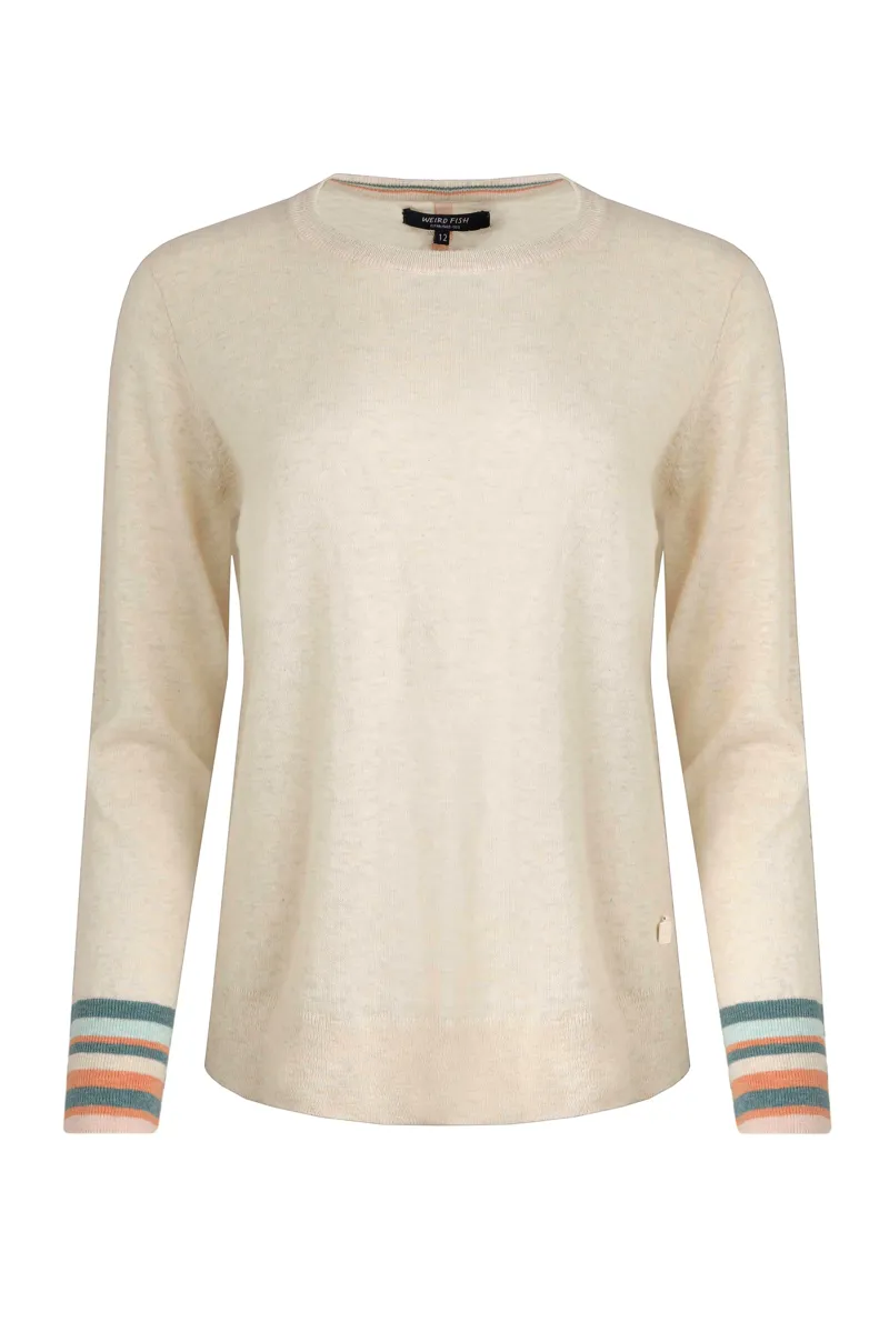Weirdfish Kinga Jumper Womens in Light Cream-1