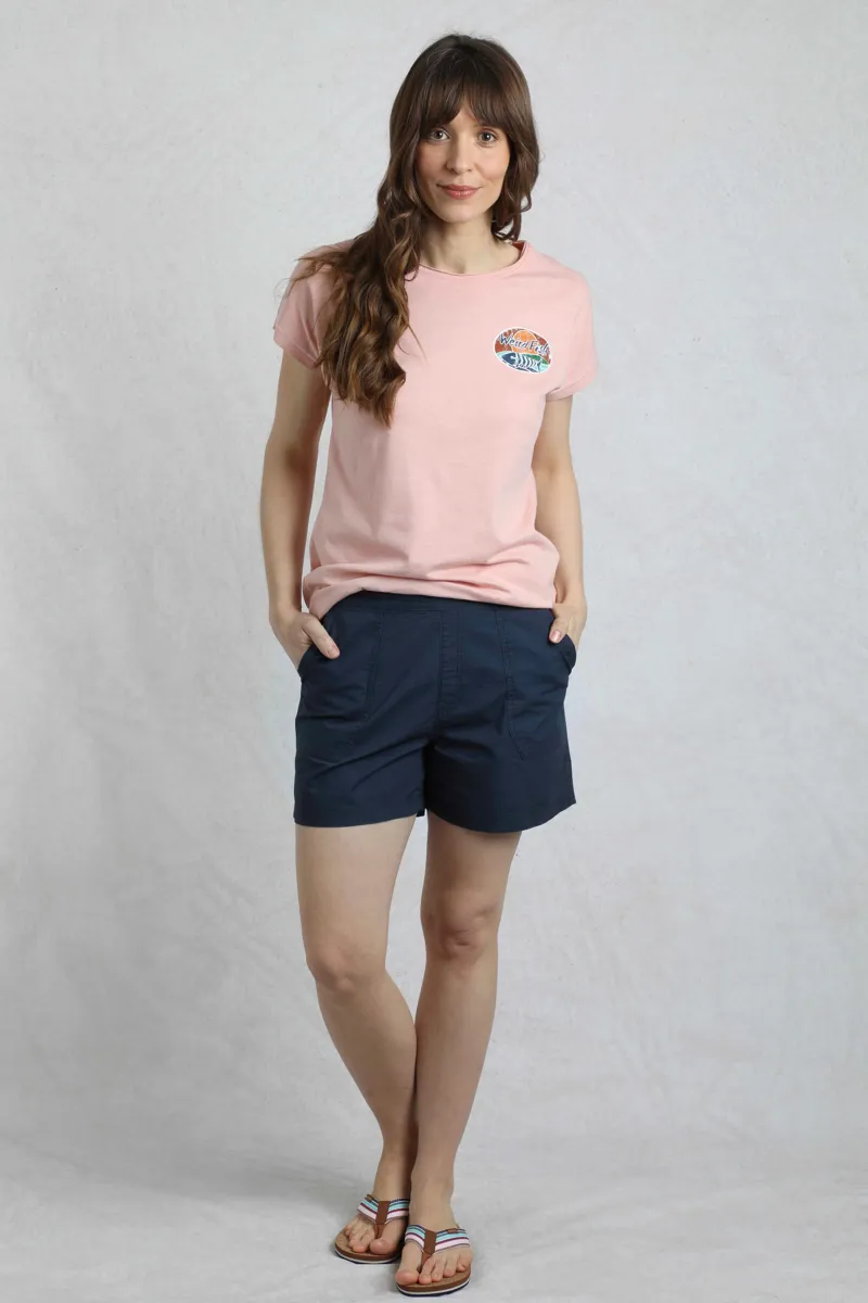 Weirdfish Deeley Shorts Womens in Navy-1