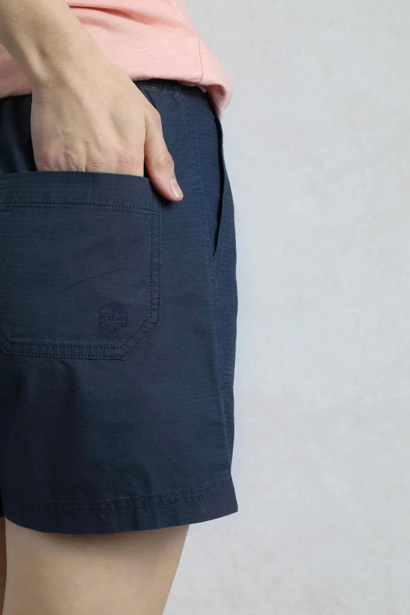 Weirdfish Deeley Shorts Womens in Navy-5