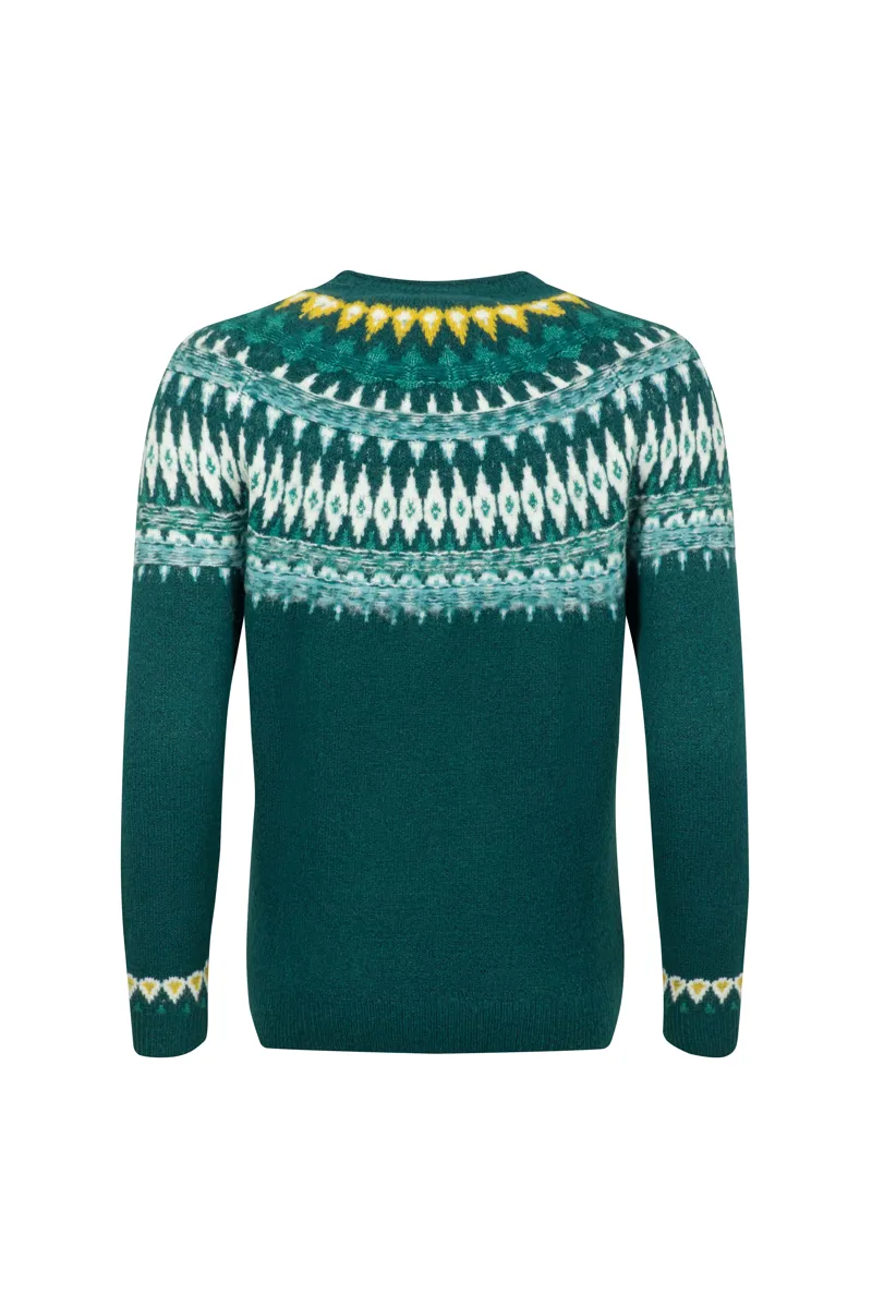 Weirdfish Lowell Eco Fair Isle Jumper Womens in Deep Teal-5