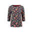 Weirdfish Pinto Organic Printed Jersey Tee Womens in Dark Blue