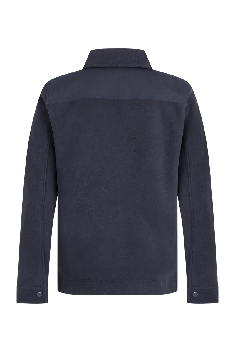 Weirdfish Boyd Plain Polar Fleece Shirt  Mens in Navy-6
