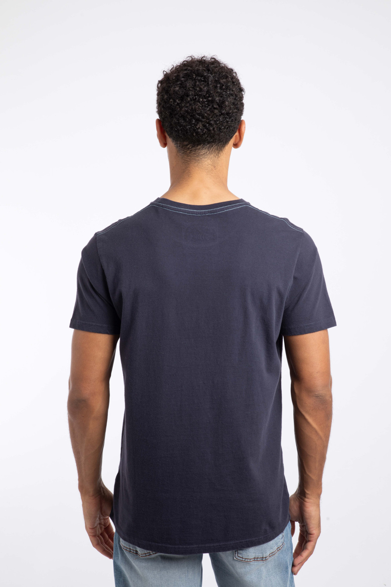Weirdfish Off Shore Heritage Wash Graphic Tee Mens in Midnight-2