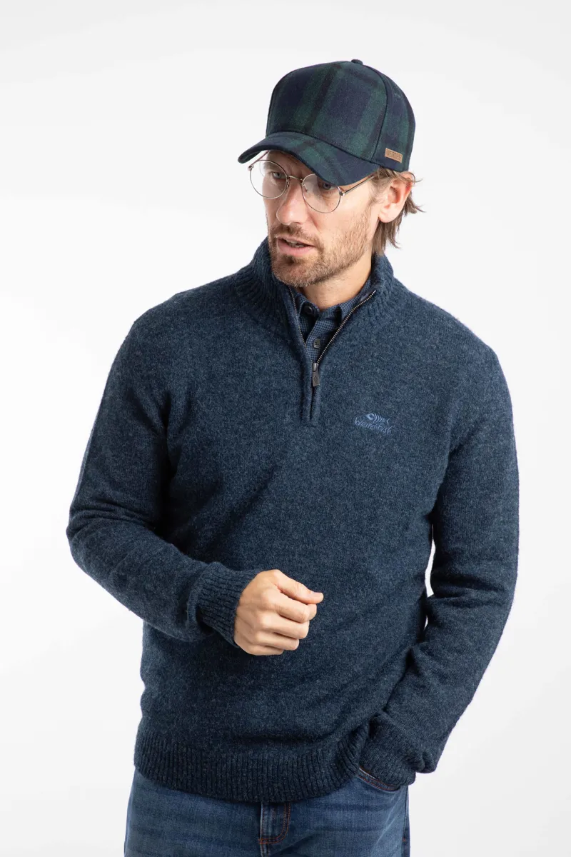 Weirdfish Falkirk Flannel Check Cap in Cedar Green-1